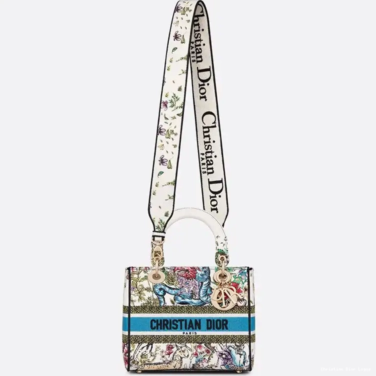 Cheap D-Constellation Lady Canvas D-lite Medium White Motif Bag 0704 Luxury